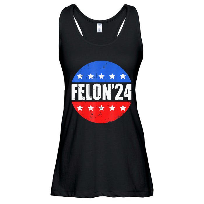 Felon24 Convicted Felon Funny Pro Trump 2024 Ladies Essential Flowy Tank