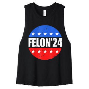 Felon24 Convicted Felon Funny Pro Trump 2024 Women's Racerback Cropped Tank