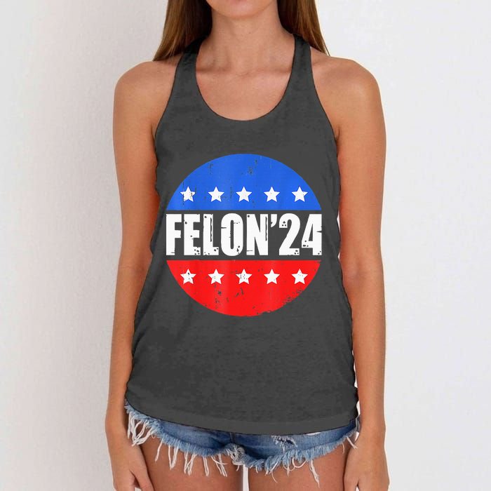 Felon24 Convicted Felon Funny Pro Trump 2024 Women's Knotted Racerback Tank