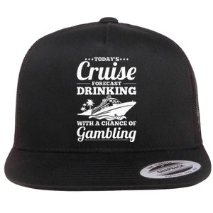 Funny Cruising Forecast Drinking With A Chance Of Gambling Flat Bill Trucker Hat