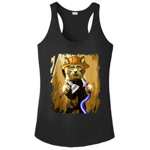 Funny Cat Firefighter Hydrant Fireman Fire Departt Ank Op Ladies PosiCharge Competitor Racerback Tank