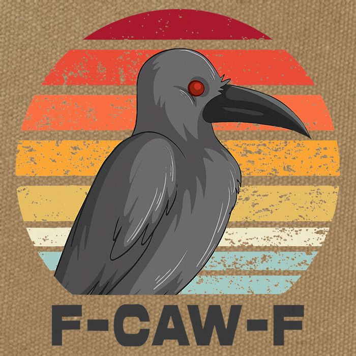 F Caw F Crow Bird Cotton Canvas Backpack
