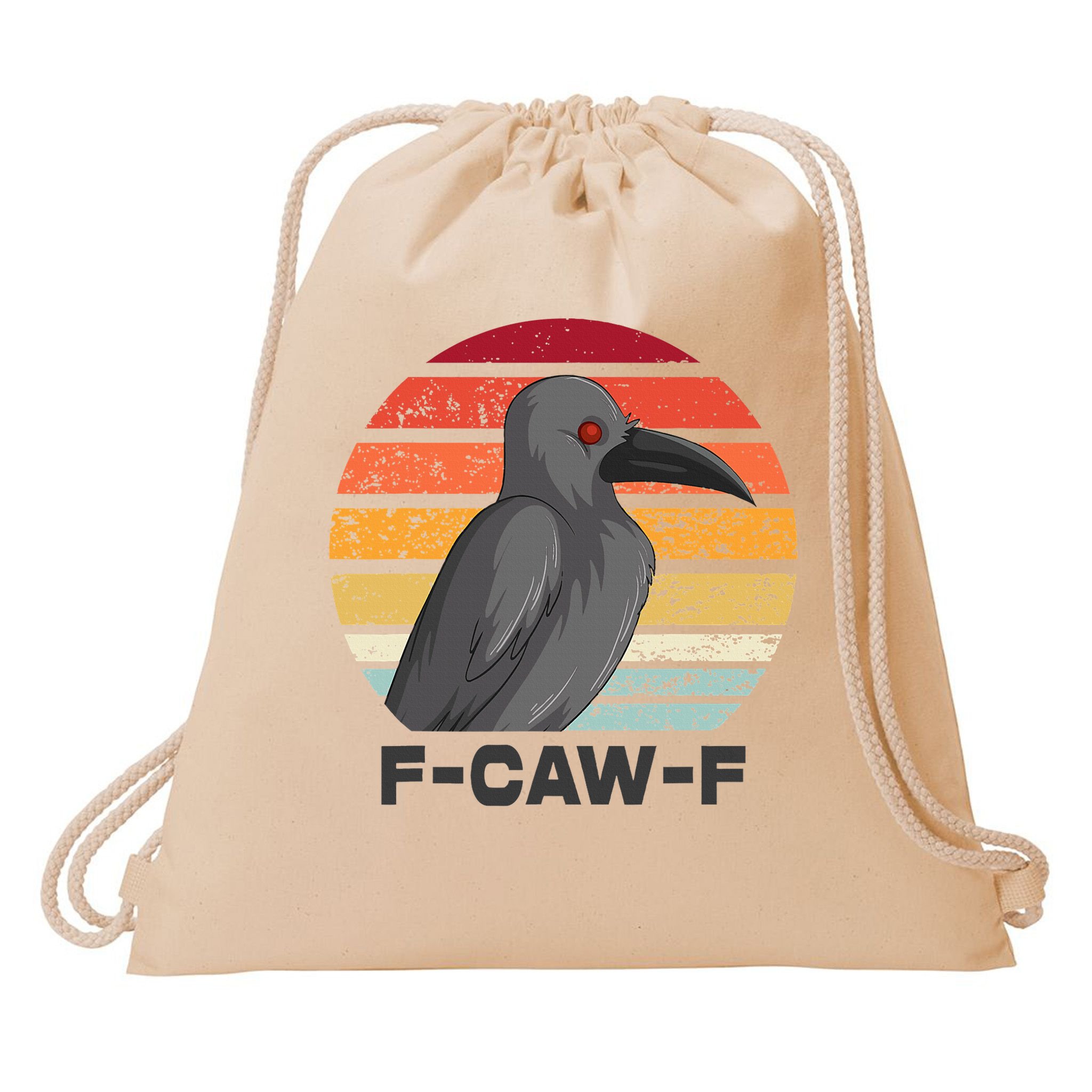 F Caw F Crow Bird Drawstring Bag