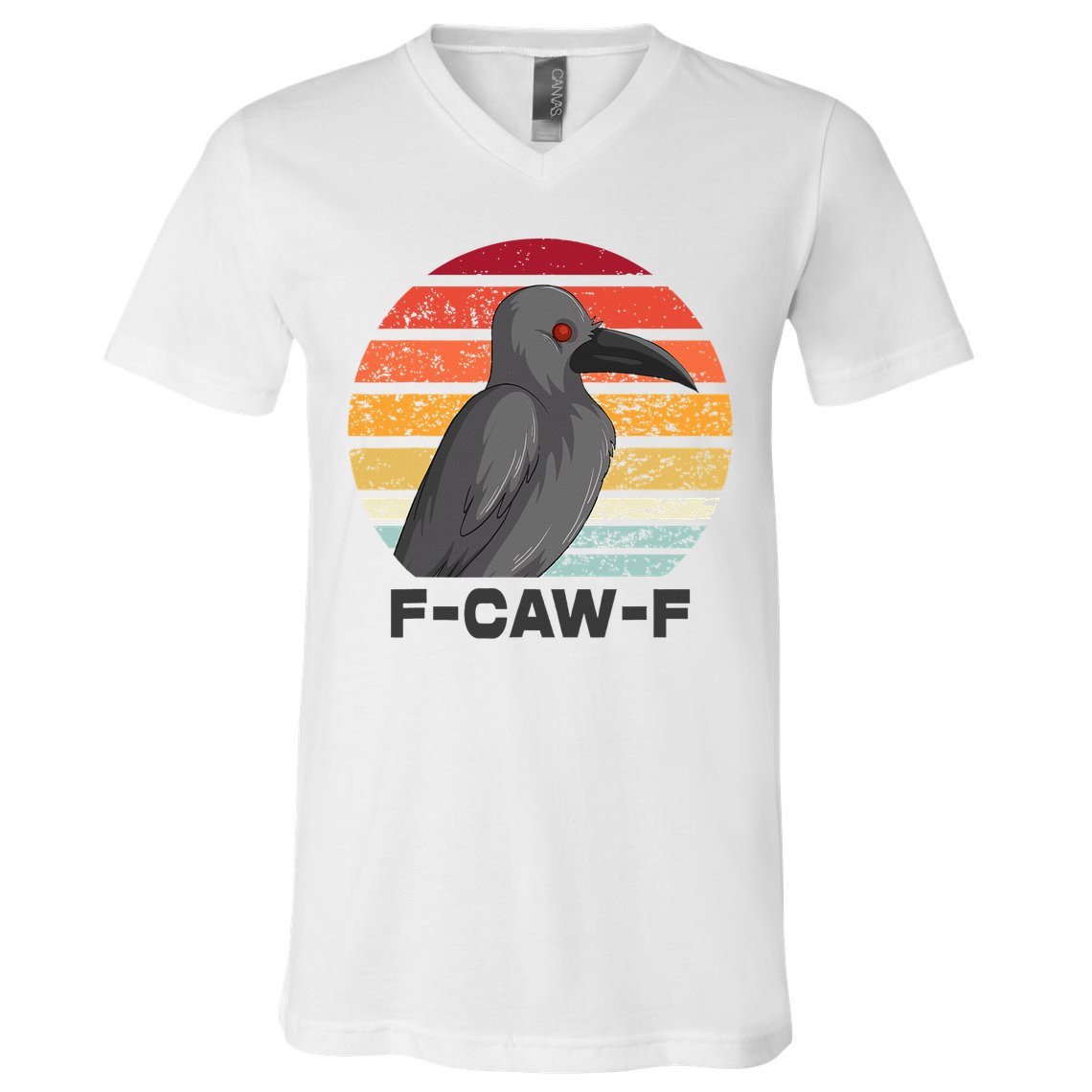 F Caw F Crow Bird V-Neck T-Shirt