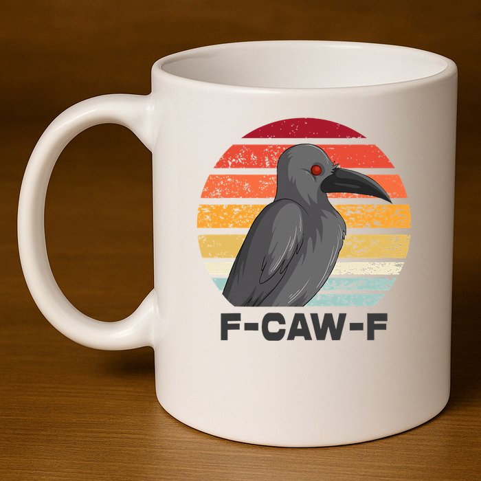 F Caw F Crow Bird 11oz C Handle Ceramic Mug