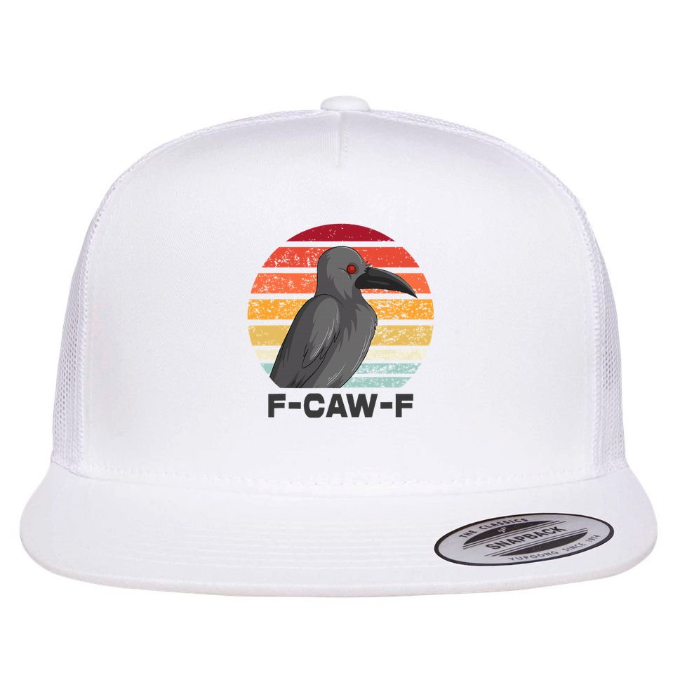 F Caw F Crow Bird Flat Bill Trucker Hat