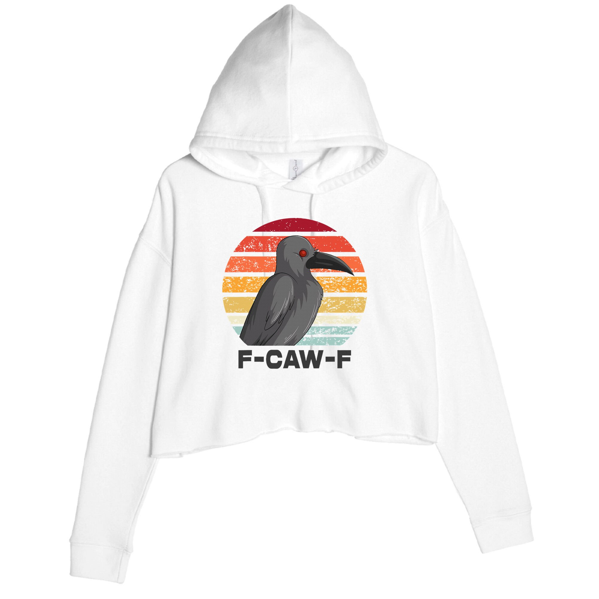 F Caw F Crow Bird Crop Fleece Hoodie