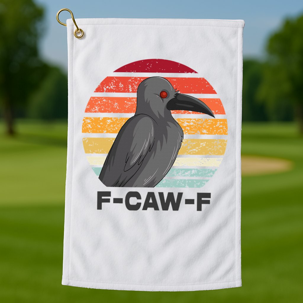 F Caw F Crow Bird Golf Towel