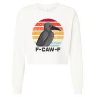 F Caw F Crow Bird Cropped Pullover Crew