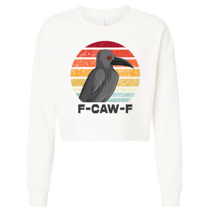 F Caw F Crow Bird Cropped Pullover Crew