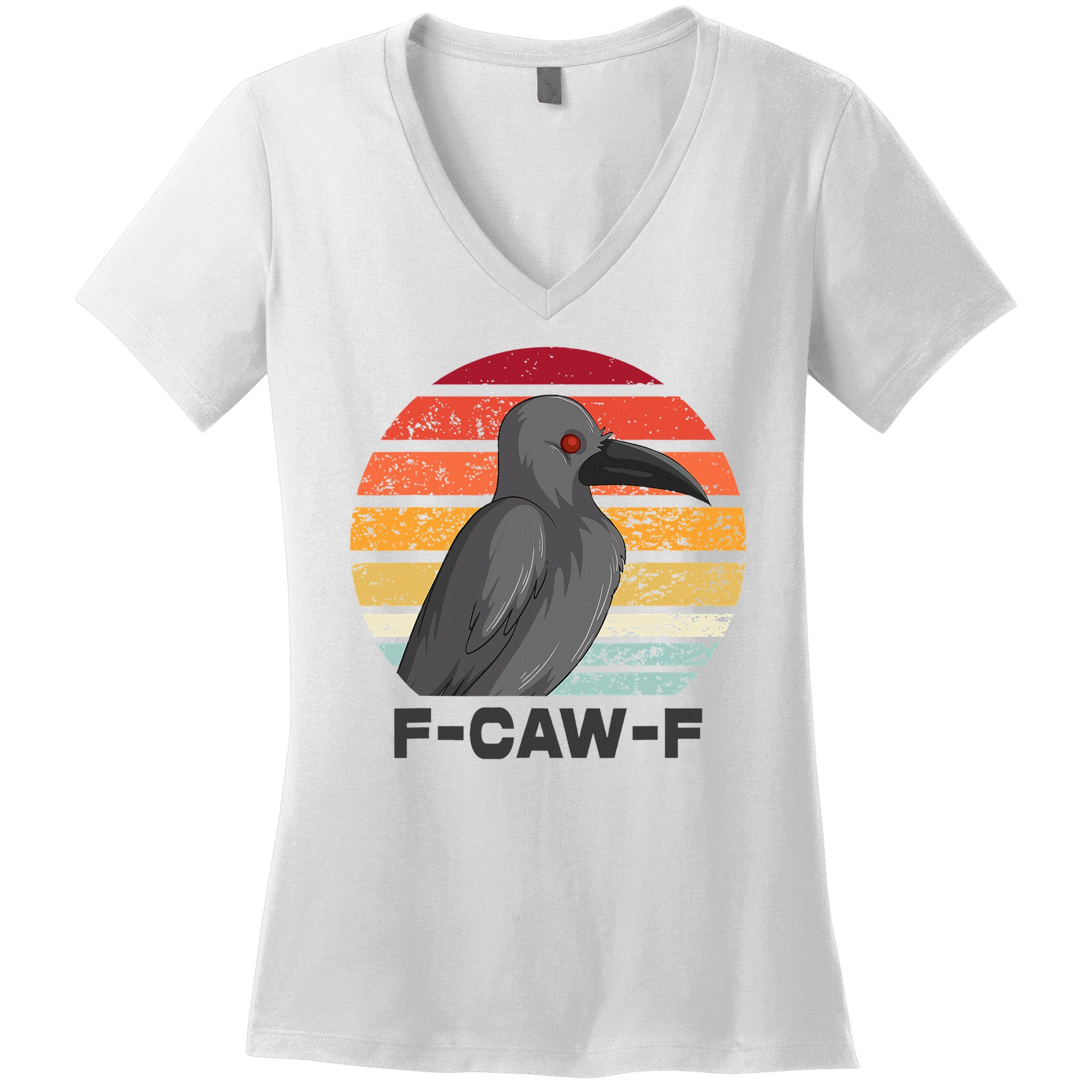 F Caw F Crow Bird Women's V-Neck T-Shirt
