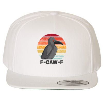 F Caw F Crow Bird Wool Snapback Cap