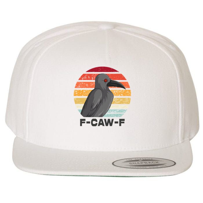 F Caw F Crow Bird Wool Snapback Cap