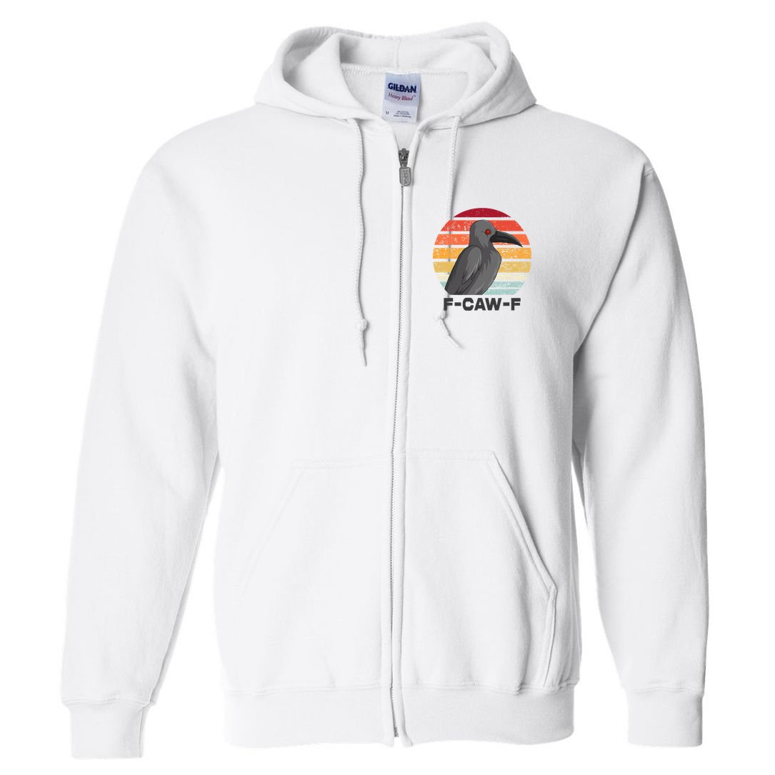 F Caw F Crow Bird Full Zip Hoodie