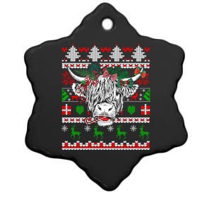 Farmhouse Cow Farmer Cow Lover Highland Ugly Christmas Cow Great Gift Ceramic Star Ornament