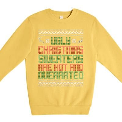 Funny Christmas For Ugly Sweater Party Premium Crewneck Sweatshirt