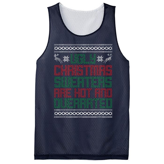 Funny Christmas For Ugly Sweater Party Mesh Reversible Basketball Jersey Tank