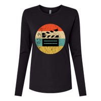 Filmmaker Clapboard Film Director Lover Retro Vintage Sunset Womens Cotton Relaxed Long Sleeve T-Shirt