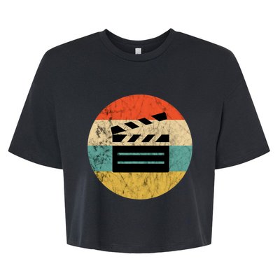 Filmmaker Clapboard Film Director Lover Retro Vintage Sunset Bella+Canvas Jersey Crop Tee