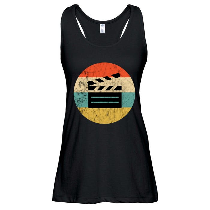 Filmmaker Clapboard Film Director Lover Retro Vintage Sunset Ladies Essential Flowy Tank