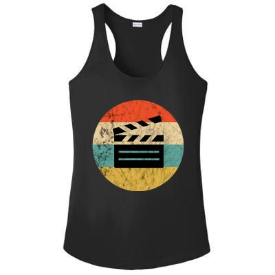 Filmmaker Clapboard Film Director Lover Retro Vintage Sunset Ladies PosiCharge Competitor Racerback Tank