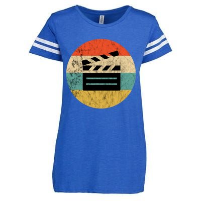 Filmmaker Clapboard Film Director Lover Retro Vintage Sunset Enza Ladies Jersey Football T-Shirt