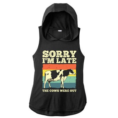 Funny Cow For Men Women Cow Farmer Herd Farming Animal Lover Ladies PosiCharge Tri-Blend Wicking Draft Hoodie Tank