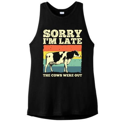 Funny Cow For Men Women Cow Farmer Herd Farming Animal Lover Ladies PosiCharge Tri-Blend Wicking Tank