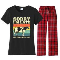 Funny Cow For Men Women Cow Farmer Herd Farming Animal Lover Women's Flannel Pajama Set