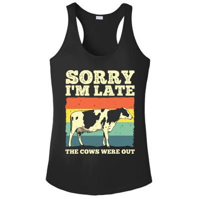 Funny Cow For Men Women Cow Farmer Herd Farming Animal Lover Ladies PosiCharge Competitor Racerback Tank