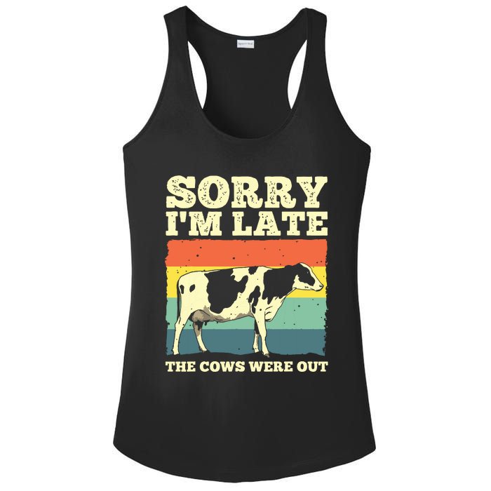 Funny Cow For Men Women Cow Farmer Herd Farming Animal Lover Ladies PosiCharge Competitor Racerback Tank