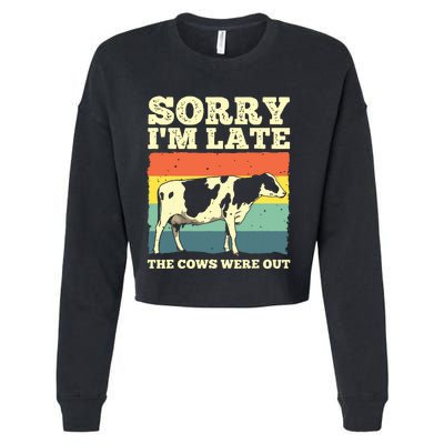 Funny Cow For Men Women Cow Farmer Herd Farming Animal Lover Cropped Pullover Crew