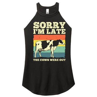 Funny Cow For Men Women Cow Farmer Herd Farming Animal Lover Women's Perfect Tri Rocker Tank