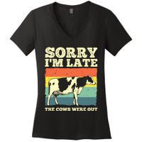 Funny Cow For Men Women Cow Farmer Herd Farming Animal Lover Women's V-Neck T-Shirt