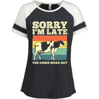 Funny Cow For Men Women Cow Farmer Herd Farming Animal Lover Enza Ladies Jersey Colorblock Tee