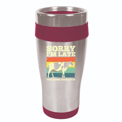 Funny Cow For Men Women Cow Farmer Herd Farming Animal Lover 16oz Travel Tumbler