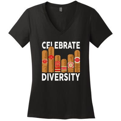 Funny Cigar Women's V-Neck T-Shirt