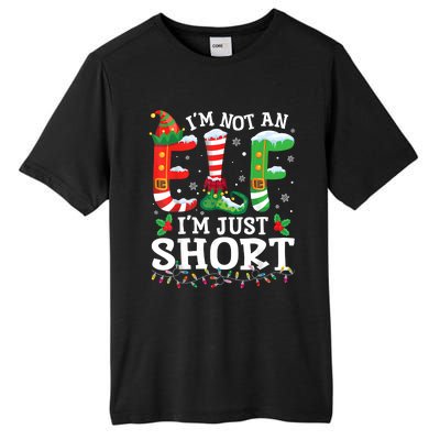 Funny Christmas Family Pajamas IM Not An Elf IM Just Short Tall Fusion ChromaSoft Performance T-Shirt