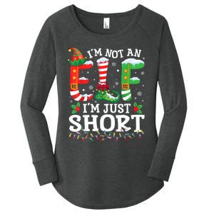 Funny Christmas Family Pajamas IM Not An Elf IM Just Short Women's Perfect Tri Tunic Long Sleeve Shirt