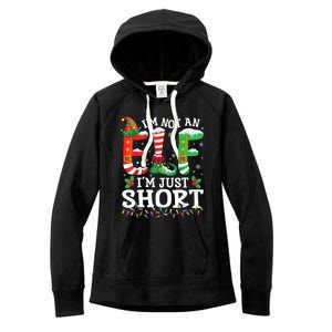 Funny Christmas Family Pajamas IM Not An Elf IM Just Short Women's Fleece Hoodie