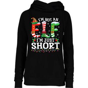 Funny Christmas Family Pajamas IM Not An Elf IM Just Short Womens Funnel Neck Pullover Hood