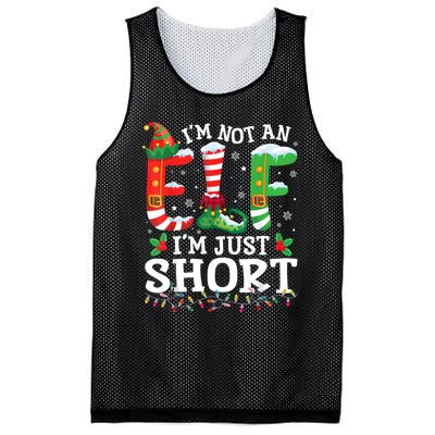 Funny Christmas Family Pajamas IM Not An Elf IM Just Short Mesh Reversible Basketball Jersey Tank