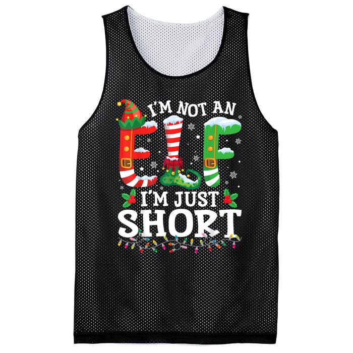 Funny Christmas Family Pajamas IM Not An Elf IM Just Short Mesh Reversible Basketball Jersey Tank