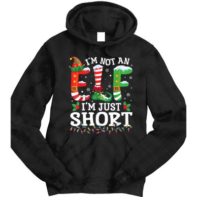 Funny Christmas Family Pajamas IM Not An Elf IM Just Short Tie Dye Hoodie