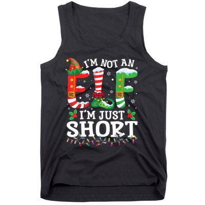 Funny Christmas Family Pajamas IM Not An Elf IM Just Short Tank Top