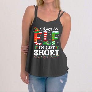 Funny Christmas Family Pajamas IM Not An Elf IM Just Short Women's Strappy Tank