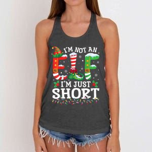 Funny Christmas Family Pajamas IM Not An Elf IM Just Short Women's Knotted Racerback Tank