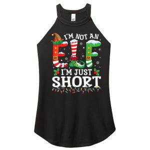 Funny Christmas Family Pajamas IM Not An Elf IM Just Short Women's Perfect Tri Rocker Tank