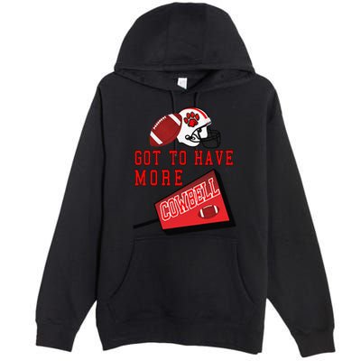 Football Cowbell Premium Pullover Hoodie