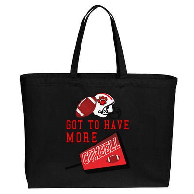 Football Cowbell Cotton Canvas Jumbo Tote